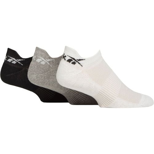 Mens and Women's 3 Pair Essentials Cotton Trainer Socks White / Grey / Black 2.5-3.5 UK - Reebok - Modalova