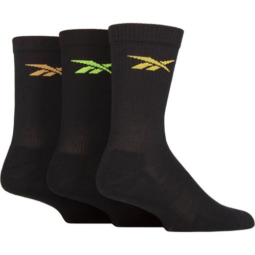 Mens and Ladies 3 Pair Essentials Cotton Crew Socks with Arch Support 2.5-3.5 UK - Reebok - Modalova
