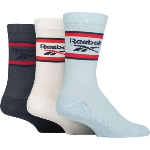 Mens and Women's 3 Pair Essentials Cotton Crew Socks Light / White / Denim 6.5-8 UK - Reebok - Modalova