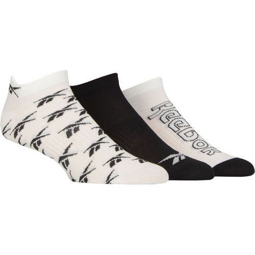 Mens and Ladies 3 Pair Essentials Cotton Trainer Socks with Arch Support / Black / 2.5-3.5 UK - Reebok - Modalova