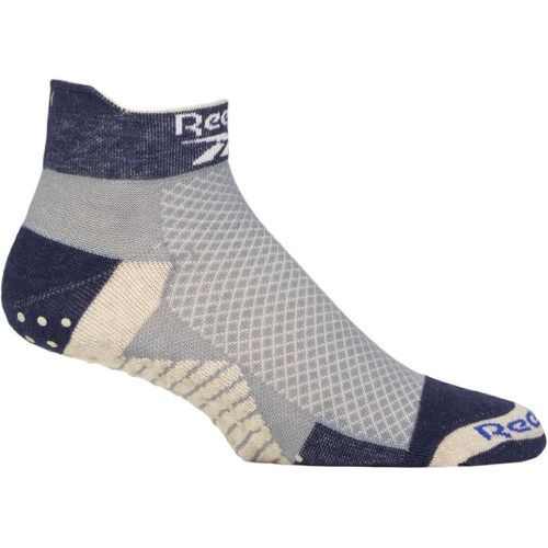 Mens and Ladies 1 Pair Technical Cotton Ankle Technical Yoga Socks Navy / Grey 2.5-3.5 UK - Reebok - Modalova