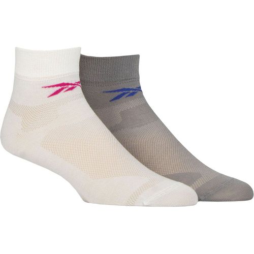 Mens and Ladies 2 Pair Technical Recycled Ankle Technical Light Running Socks / Grey 4.5-6 UK - Reebok - Modalova