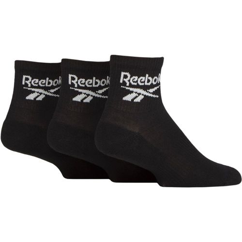 Mens and Ladies 3 Pair Core Cotton Cushioned Ankle Socks 8.5-10 UK - Reebok - Modalova
