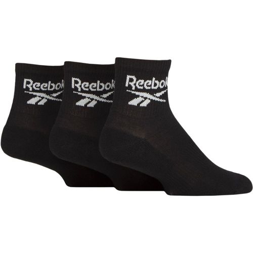 Mens and Women's 3 Pair Core Cotton Cushioned Ankle Socks 11-12.5 UK - Reebok - Modalova