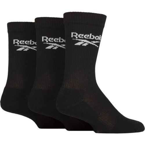 Mens and Ladies 3 Pair Core Ribbed Cotton Crew Socks 11-12.5 UK - Reebok - Modalova
