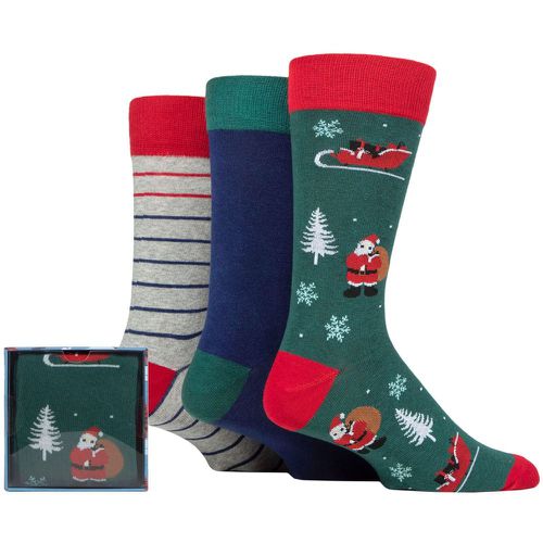 Mens 3 Pair SOCKSHOP Wildfeet Winter Wonderland Christmas Cube Gift Boxed Socks Santas Visit 7-11 Mens - Wild Feet - Modalova