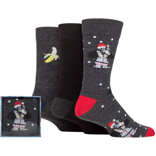 Mens 3 Pair SOCKSHOP Wildfeet Winter Wonderland Christmas Cube Gift Boxed Socks Gorilla 7-11 Mens - Wild Feet - Modalova