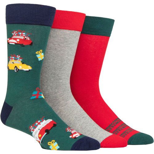 Mens 3 Pair SOCKSHOP Wildfeet Christmas Patterned Socks Driving Home for Christmas UK 7-11 - Wild Feet - Modalova