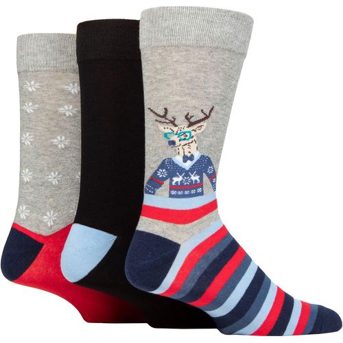 Mens 3 Pair SOCKSHOP Wildfeet Christmas Patterned Socks Reindeer in a Jumper UK 7-11 - Wild Feet - Modalova