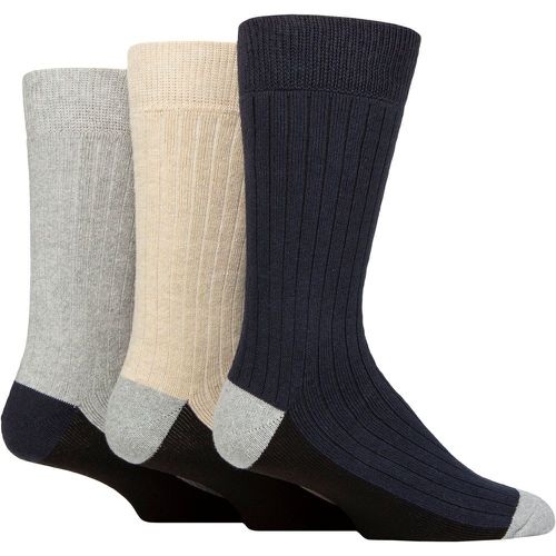 Mens 3 Pair SOCKSHOP Wildfeet Recycled Cotton Boot Socks Navy / Beige / Grey 7-11 Mens - Wild Feet - Modalova