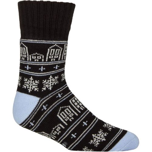 Mens 1 Pair Wildfeet Patterned Slipper Socks White / Blue 7-11 Mens - SockShop - Modalova