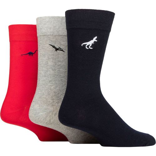 Mens 3 Pair SOCKSHOP Embroidered Socks Dinosaur 7-11 - Wildfeet - Modalova