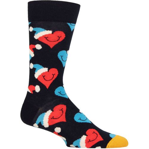 Mens and Ladies 1 Pair Santa Love Smiley Socks Multi 4-7 Unisex - Happy Socks - Modalova