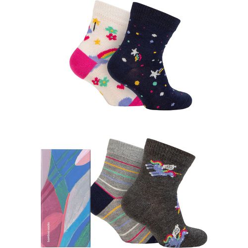 Babies and Kids 4 Pair Luma Bamboo Unicorn Gift Boxed Socks Multi 12-24 Months - Thought - Modalova