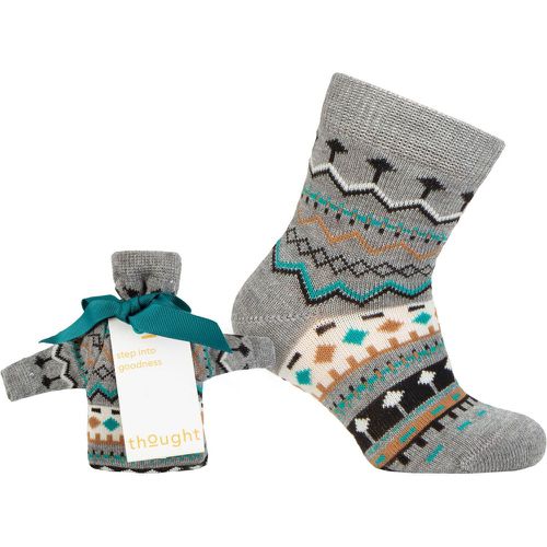 Kids 1 Pair Dannie Fairisle Christmas Jumper Gift Bagged Bamboo Socks Multi 0-12 Months - Thought - Modalova