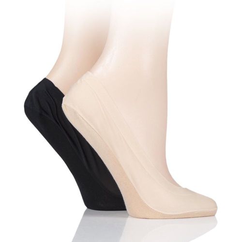 Pair Black & Natural Smooth Nylon Shoe Liners Ladies 4-8 Ladies - Elle - Modalova