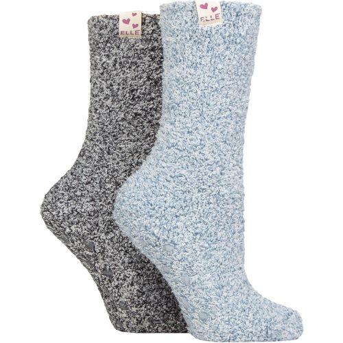 Ladies 2 Pair Cosy Bed & Slipper Socks Coral 4-8 - Elle - Modalova