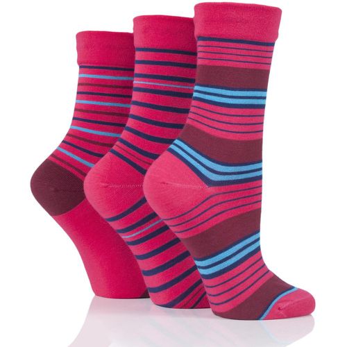Pair Garnet Rose Gentle Bamboo Socks with Smooth Toe Seams in Plains and Stripes Ladies 4-8 Ladies - SockShop - Modalova