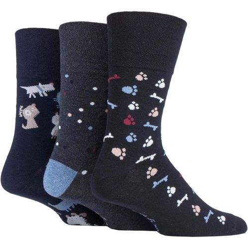 Mens 3 Pair Fun Feet Socks Man's Best Friend 6-11 Mens - Gentle Grip - Modalova