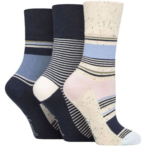 Women's 3 Pair Cotton Patterned and Striped Socks Summer Sherbet Stripe 4-8 - Gentle Grip - Modalova