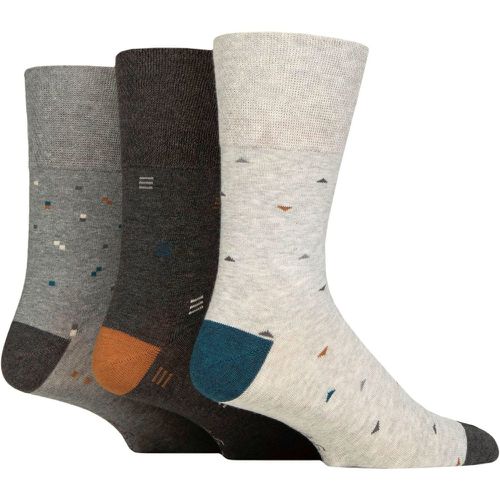 Mens 3 Pair Gentle Grip Cotton Argyle Patterned and Striped Socks Geometric Myriad Mid 6-11 - SockShop - Modalova