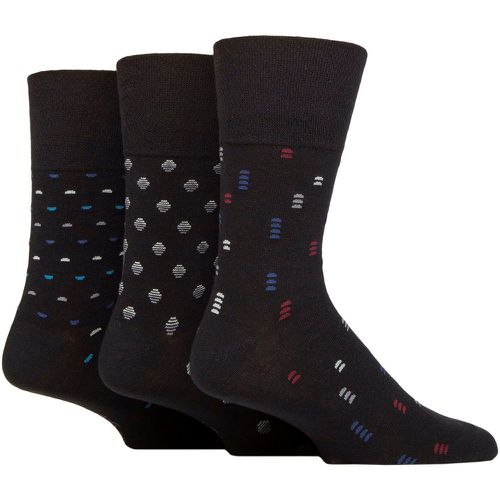 Mens 3 Pair Cotton Argyle Patterned and Striped Socks Micro Arc / Bright Blue 6-11 - Gentle Grip - Modalova