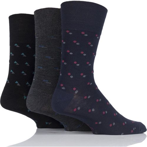 Mens 3 Pair Patterned Bamboo Socks Suit Black / Navy / Grey 6-11 - Gentle Grip - Modalova