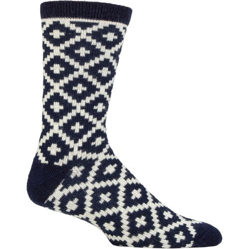 Mens 1 Pair Grady Patterned Wool Socks Stone 7-11 - Thought - Modalova