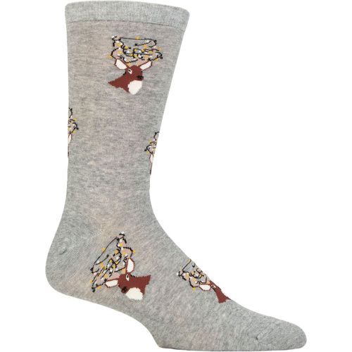 Mens 1 Pair Celyn Christmas Stag Organic Cotton Socks Marle 7-11 - Thought - Modalova