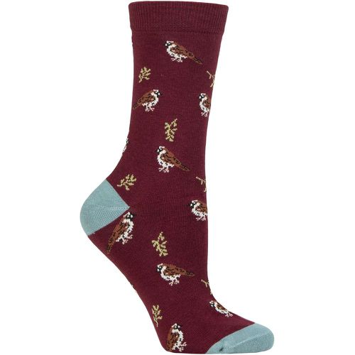 Women's 1 Pair Eden Bamboo Bird Socks Aubergine 4-7 - Thought - Modalova