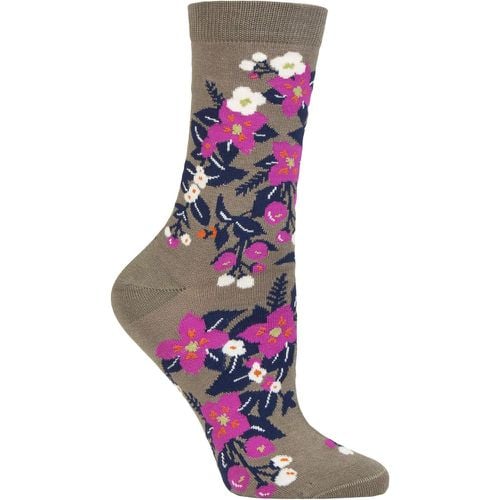 Women's 1 Pair Arya Bamboo Floral Socks Olive 4-7 - Thought - Modalova