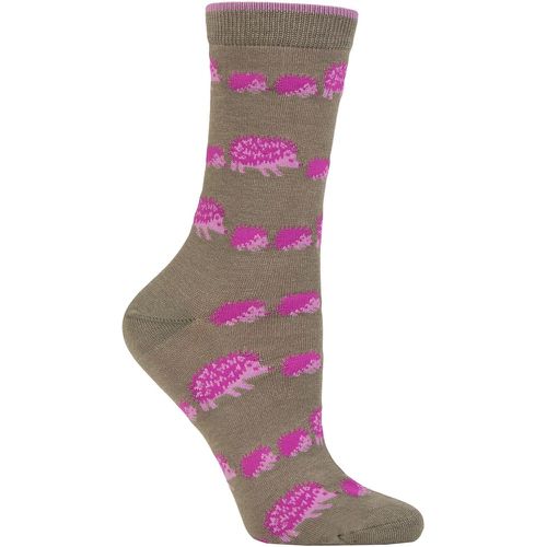 Women's 1 Pair Hadley Bamboo Hedgehog Socks Olive 4-7 - Thought - Modalova