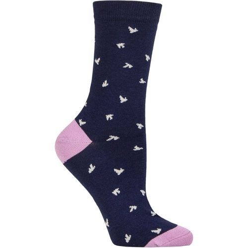 Ladies 1 Pair Wren Bamboo Bird Socks Navy 4-7 - Thought - Modalova