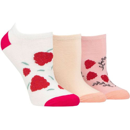 Ladies 3 Pair SOCKSHOP Wildfeet Novelty Cotton Trainer Socks Raspberry 4-8 Ladies - Wild Feet - Modalova