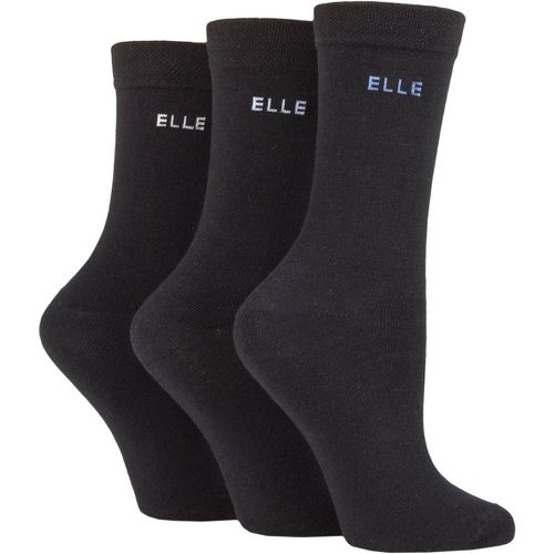 Pair Plain Comfort Cuff Cotton Socks with Hand Linked Toes Ladies 4-8 Ladies - Elle - Modalova