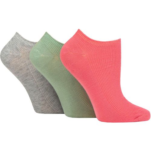 Women's 3 Pair Bamboo Ribbed No Show Socks Meadow 4-8 - Elle - Modalova