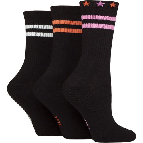 Ladies 3 Pair Elle Half Cushion Bamboo Sports Socks Stripe 4-8 - SockShop - Modalova