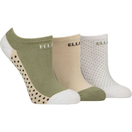 Women's 3 Pair Elle Bamboo Cushioned No Shows Khaki / Beige / White 4-8 - SockShop - Modalova