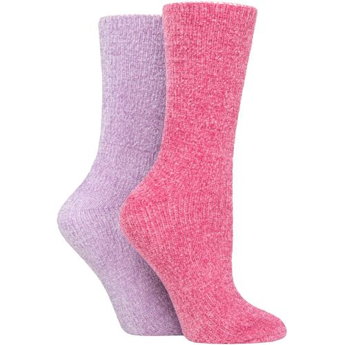 Women's 2 Pair Chenille Boot Socks Wild Rose 4-8 Ladies - Elle - Modalova