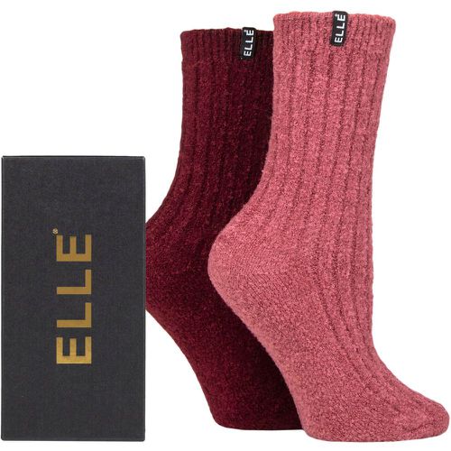 Ladies 2 Pair Boucle Gift Boxed Boot Socks Mauvewood 4-8 Ladies - Elle - Modalova