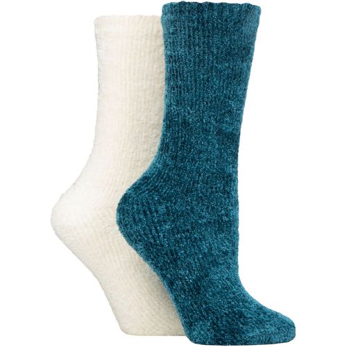 Women's 2 Pair Chenille Leisure Socks Coral 4-8 - Elle - Modalova