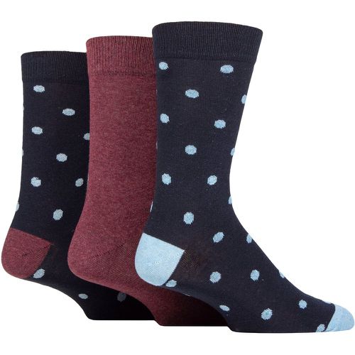 Mens 3 Pair SOCKSHOP 100% Recycled Cotton Polka Dot Patterned Socks Spots Navy 7-11 - TORE - Modalova
