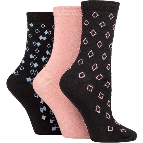 Women's 3 Pair SOCKSHOP 100% Recycled Diamonds Cotton Socks 4-8 Ladies - TORE - Modalova