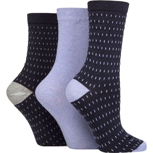 Ladies 3 Pair SOCKSHOP 100% Recycled Cotton Dash Patterned Socks Small Dash Navy 4-8 - TORE - Modalova
