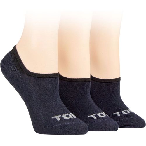 Ladies 3 Pair SOCKSHOP 100% Recycled Plain Cotton High Cut Ped Socks Navy 4-8 Ladies - TORE - Modalova