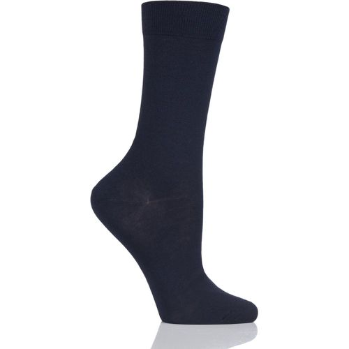 Pair Navy Poppy Plain Cotton Lisle Socks Ladies 4-7 Ladies - Pantherella - Modalova