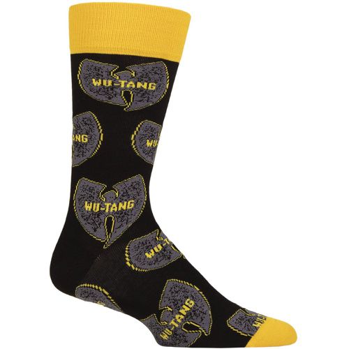 Music Collection 1 Pair Wu-Tang Clan Cotton Socks Grey Logos One Size - SockShop - Modalova