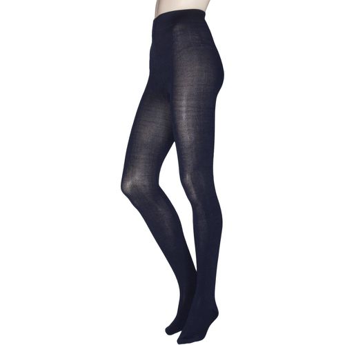 Pair Navy Elgin Bamboo and Recycled Polyester Plain Tights Ladies Large - Thought - Modalova