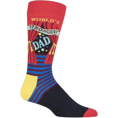 Mens 1 Pair Fathers Day World's Strongest Dad Cotton Socks Assorted 7-11 Mens - Happy Socks - Modalova