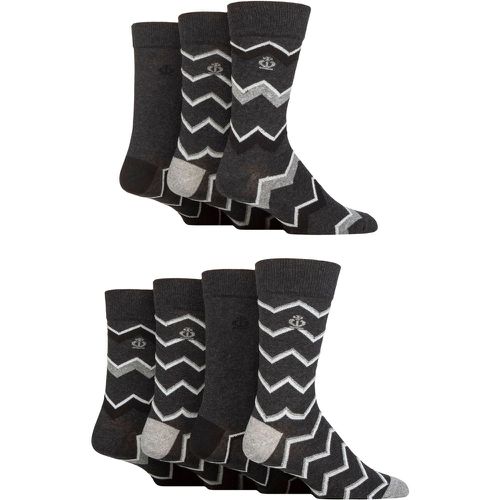 Mens 7 Pair Jeff Banks Recycled Cotton Patterned Socks Diagonal Stripes Charcoal 7-11 - SockShop - Modalova